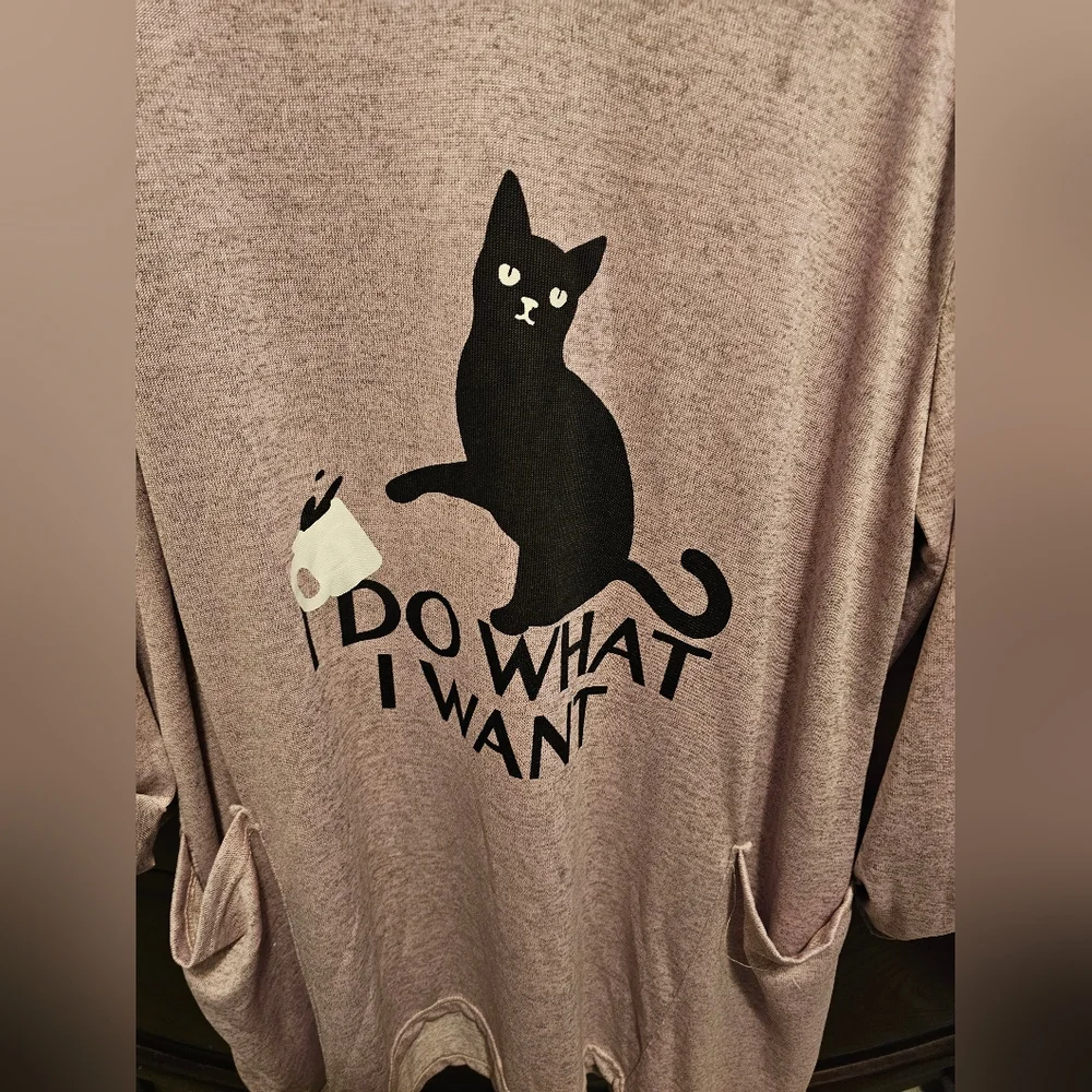Cat Ear Hoodie for Cat Lovers - Pink 5XL . I Do What I Want